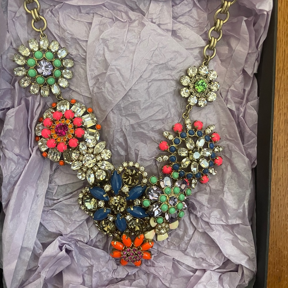 J. Crew Floral Statement Necklace
